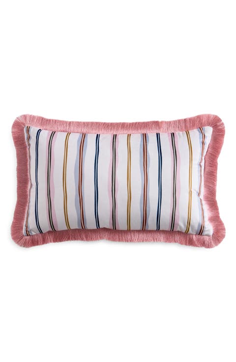 Scallop Stripe Velvet Accent Pillow