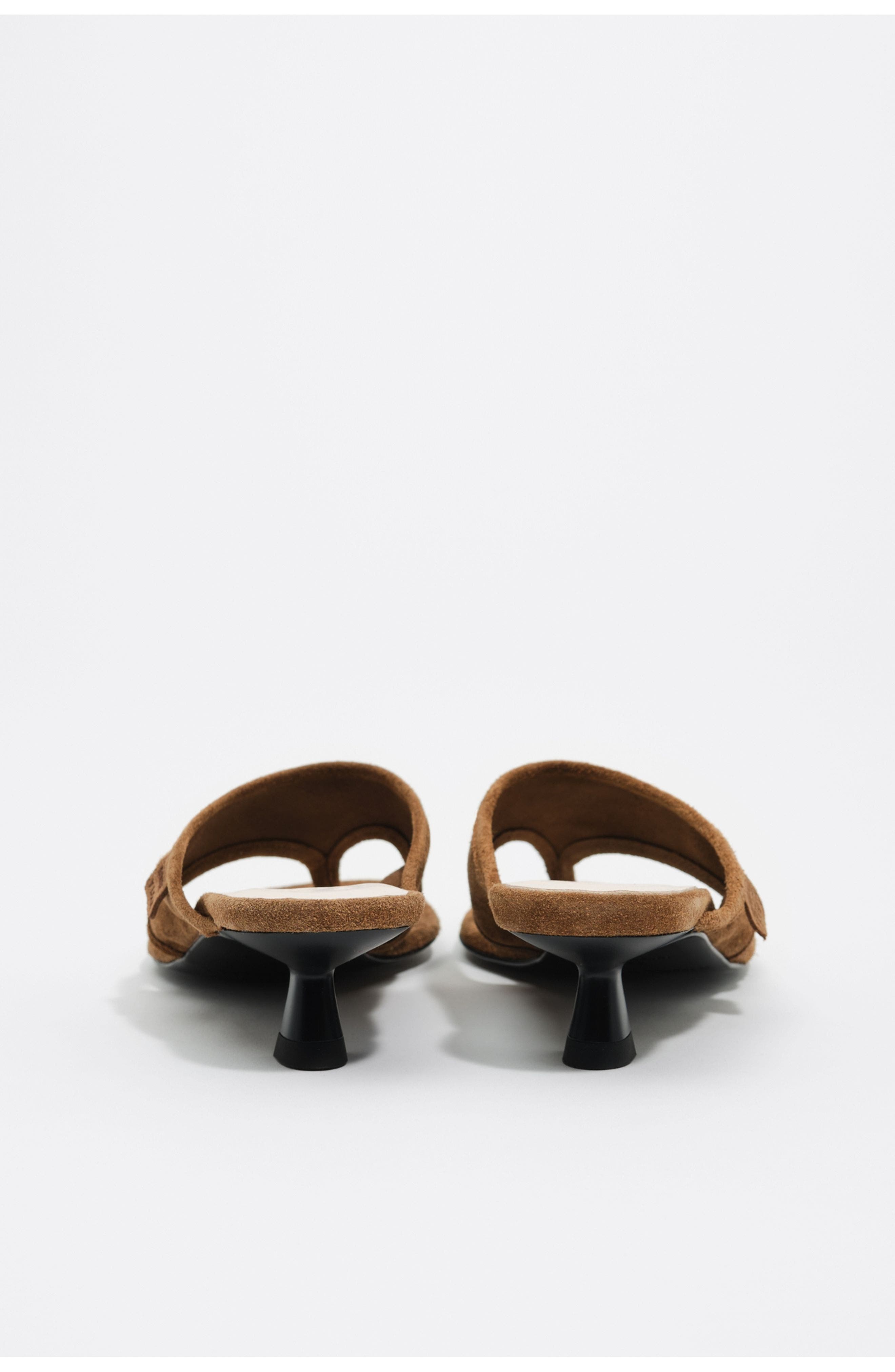 Suede Sandal with Heels, Alternate, color, TOAST