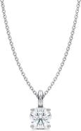 ALLUREZ Round Solitaire Lab Diamond Pendant Necklace 14K Yellow Gold