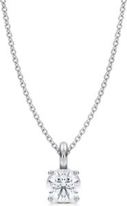 ALLUREZ Round Solitaire Lab Diamond Pendant Necklace 14K Yellow Gold