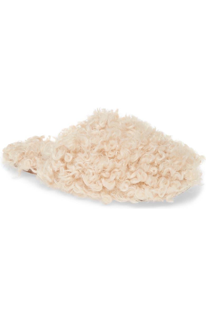 Madewell The Scuff Curly Faux Fur Slipper, Main, color,