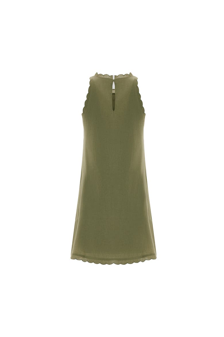 Calia Linen Blend Sleeveless Fit & Flare Mini Dress, Alternate, color, Khaki