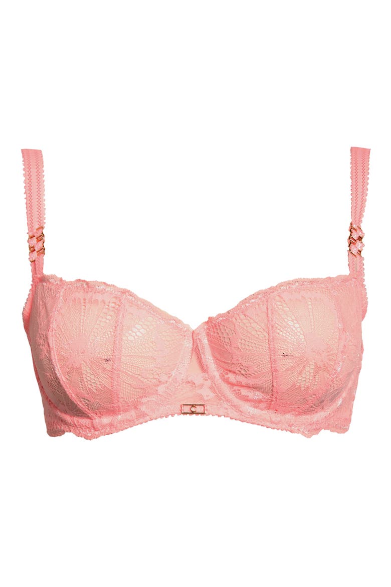 Muse Underwire Lace Unlined Demi Bra, Main, color, FLUOR PINK