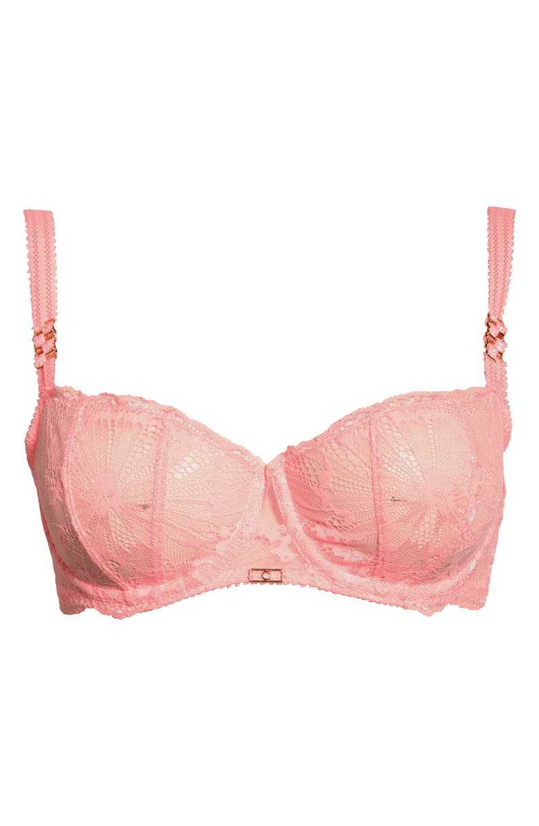 Chantelle Lingerie Muse Underwire Lace Unlined Demi Bra, Main, color, Fluor Pink