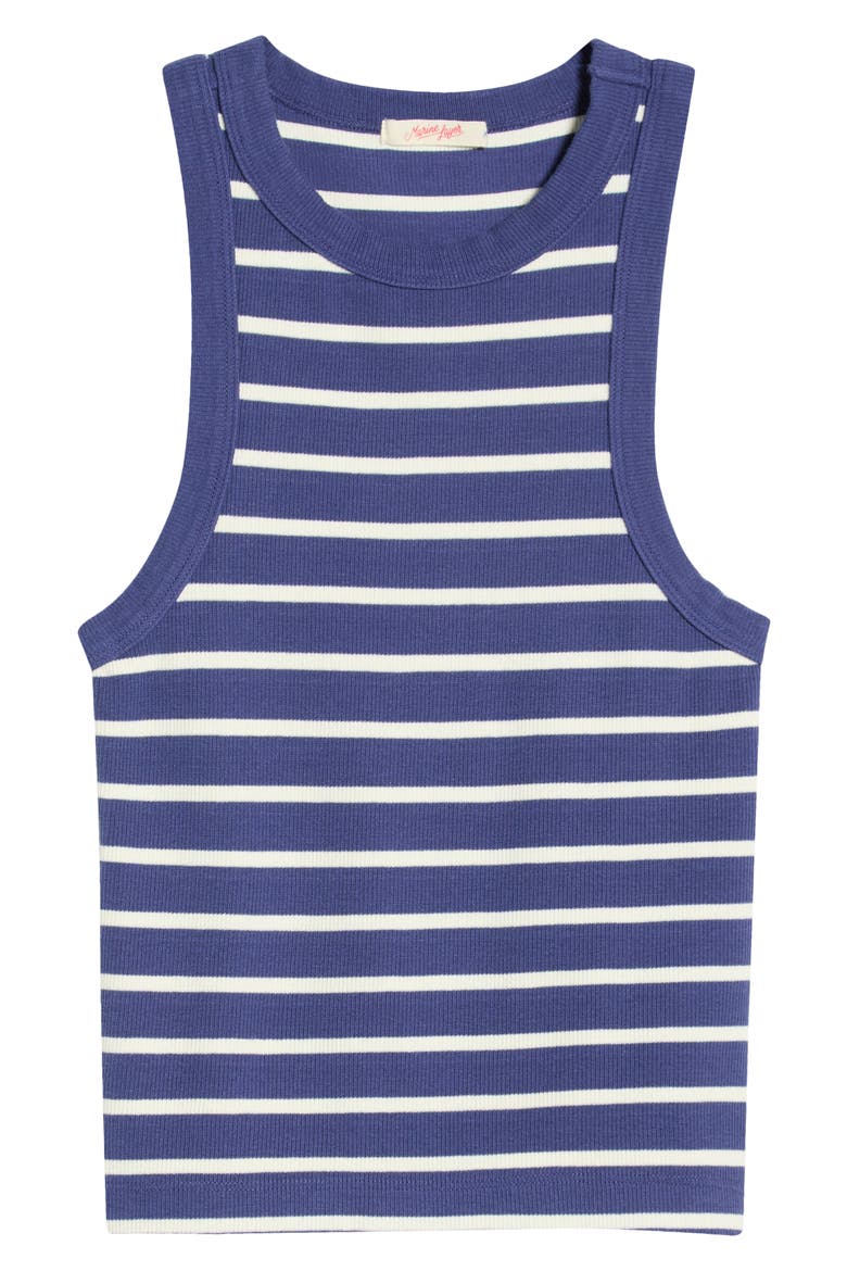 Lexi Stripe Rib Tank, Alternate, color, BAY BLUE AND WHITE STRIPE