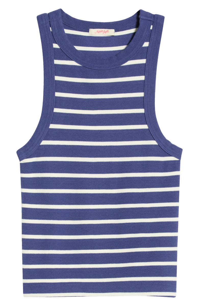 Marine Layer Lexi Stripe Rib Tank, Main, color, Bay Blue And White Stripe