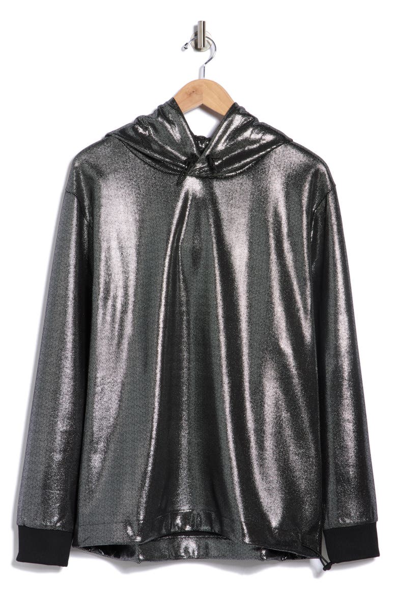 BOSS Descolar Metallic Hoodie, Main, color, Black