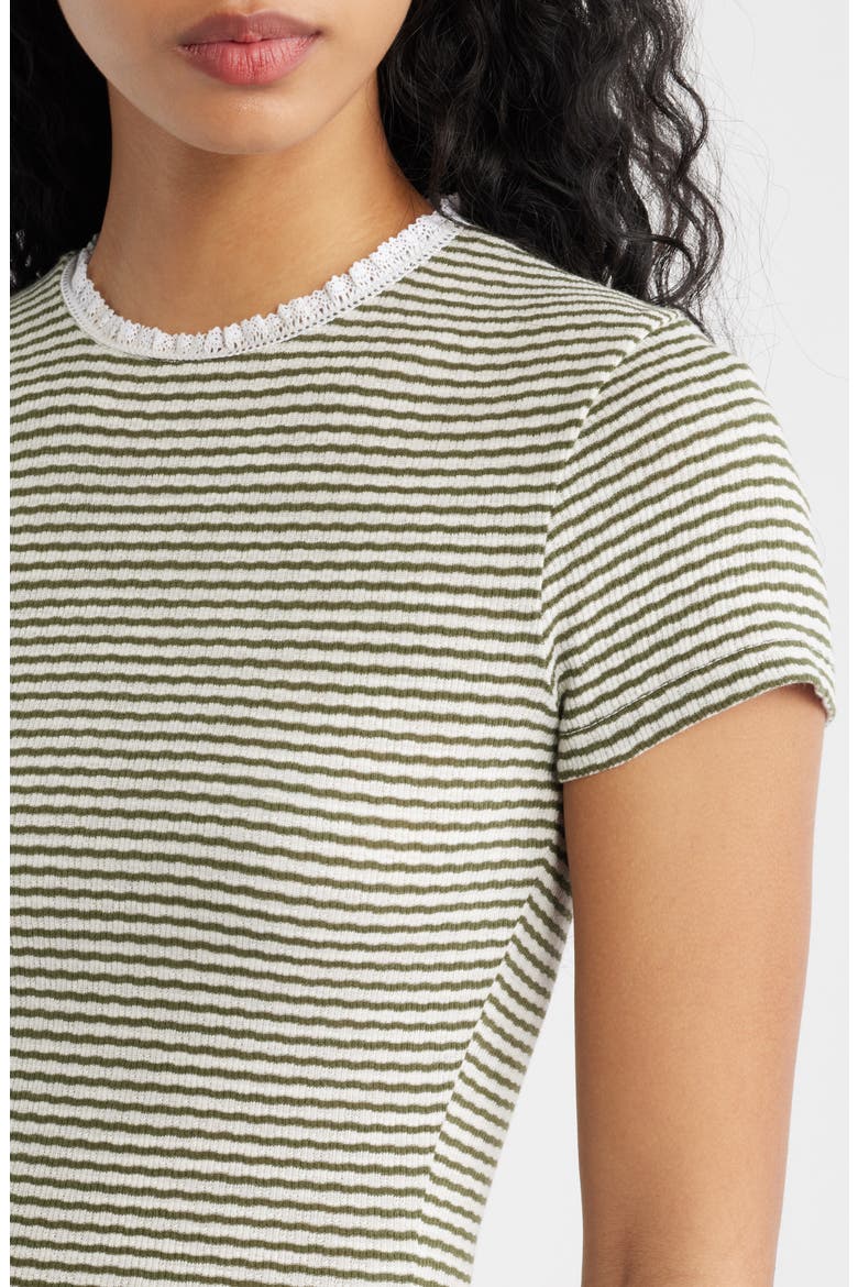 Textured Knit Crewneck Top, Alternate, color, TEXTURED RIB STRIPE OLIVE MOSS