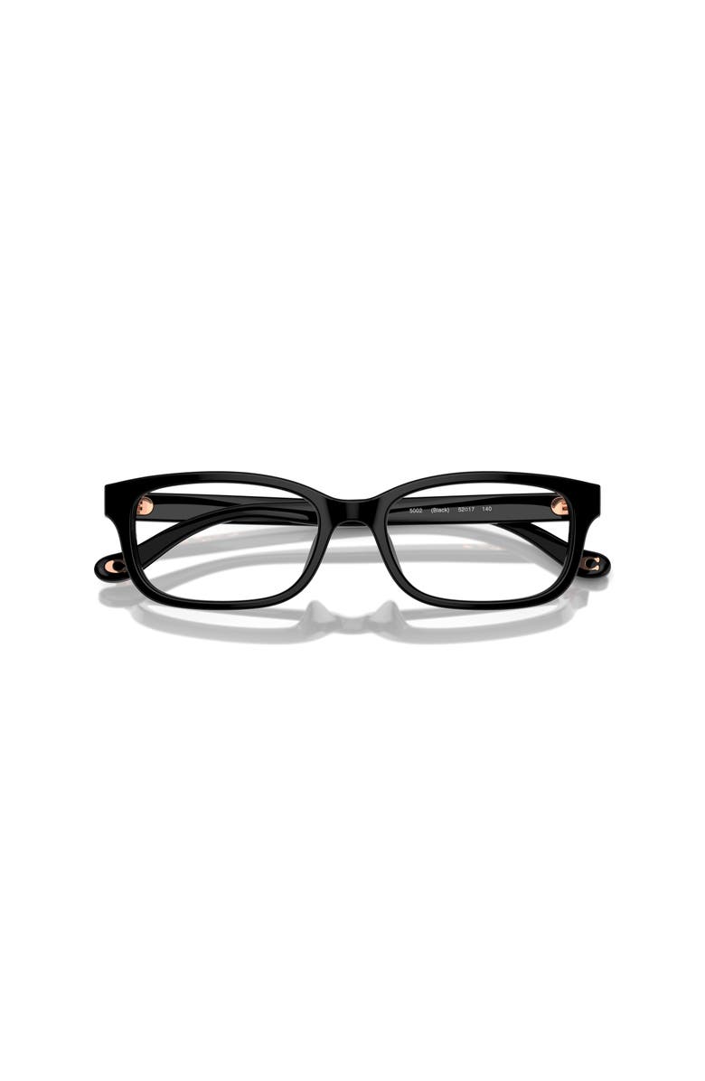 COACH 50mm Rectangle optical glasses, Alternate, color, Black