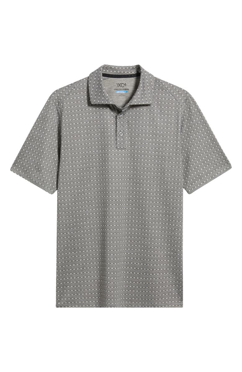 Johnston & Murphy XC4<sup>®</sup> + Cool Degree<sup>™</sup> Geo Print Performance Golf Polo, Alternate, color, Geo Diamonds/Gray