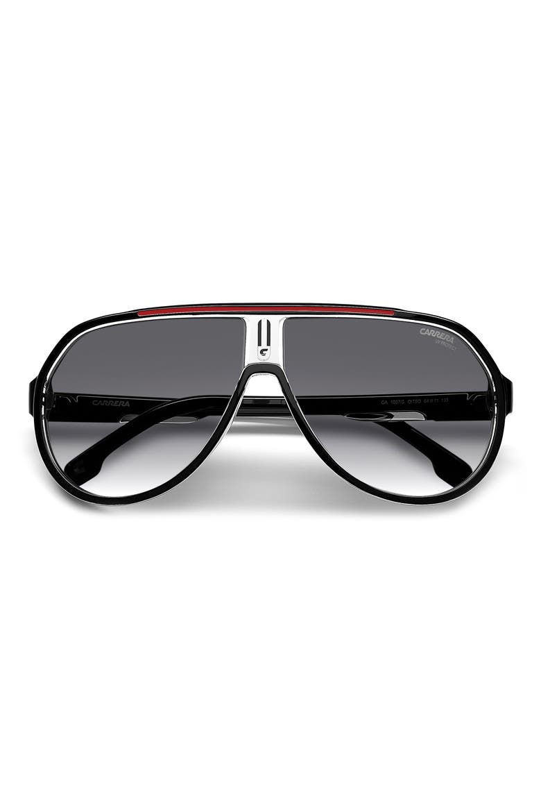 64mm Oversize Gradient Aviator Sunglasses, Alternate, color, BLACK RED/ GREY SHADED