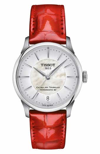 Tissot Chemin des Tourelles Powermatic 80 Leather Strap Watch, 34mm