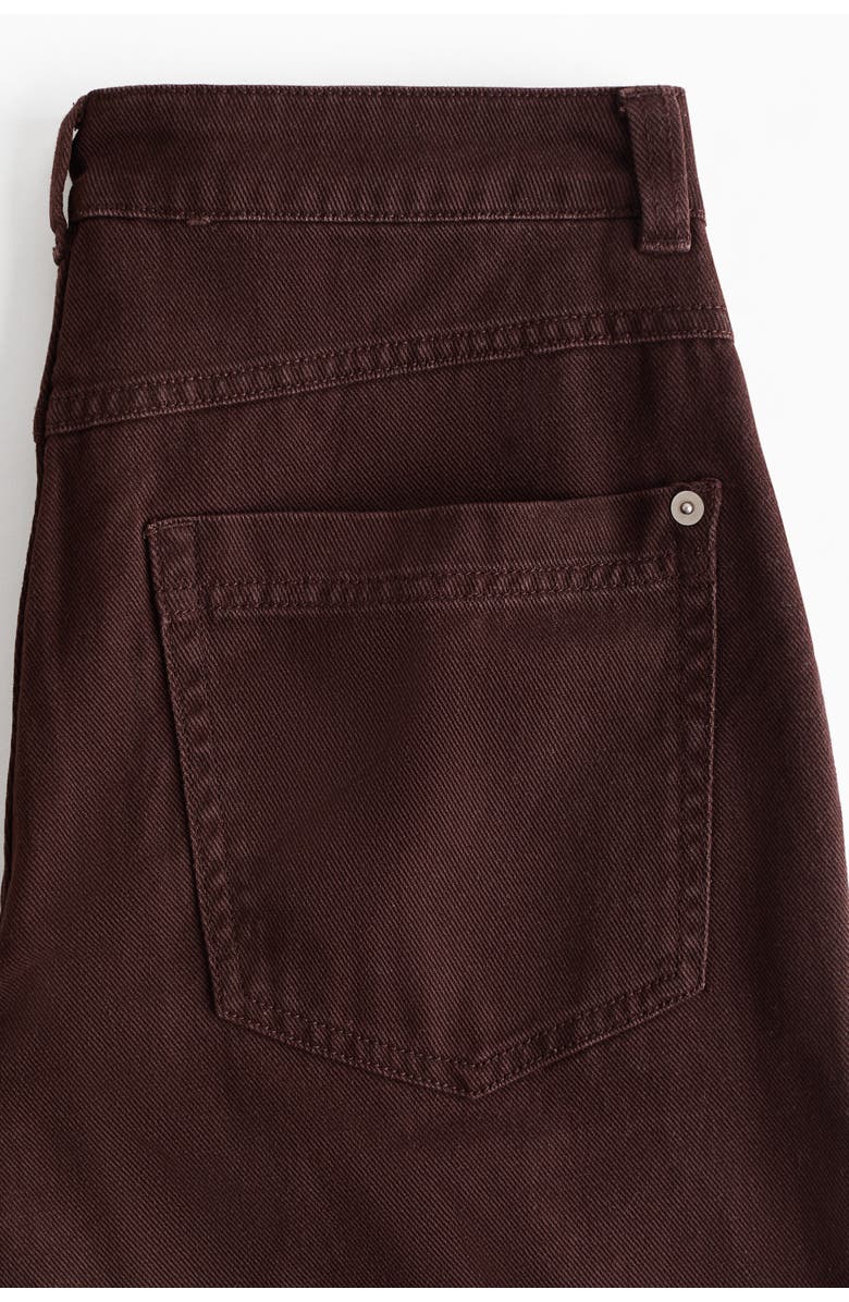 H&M Wide Twill Trousers, Alternate, color, Dark Brown