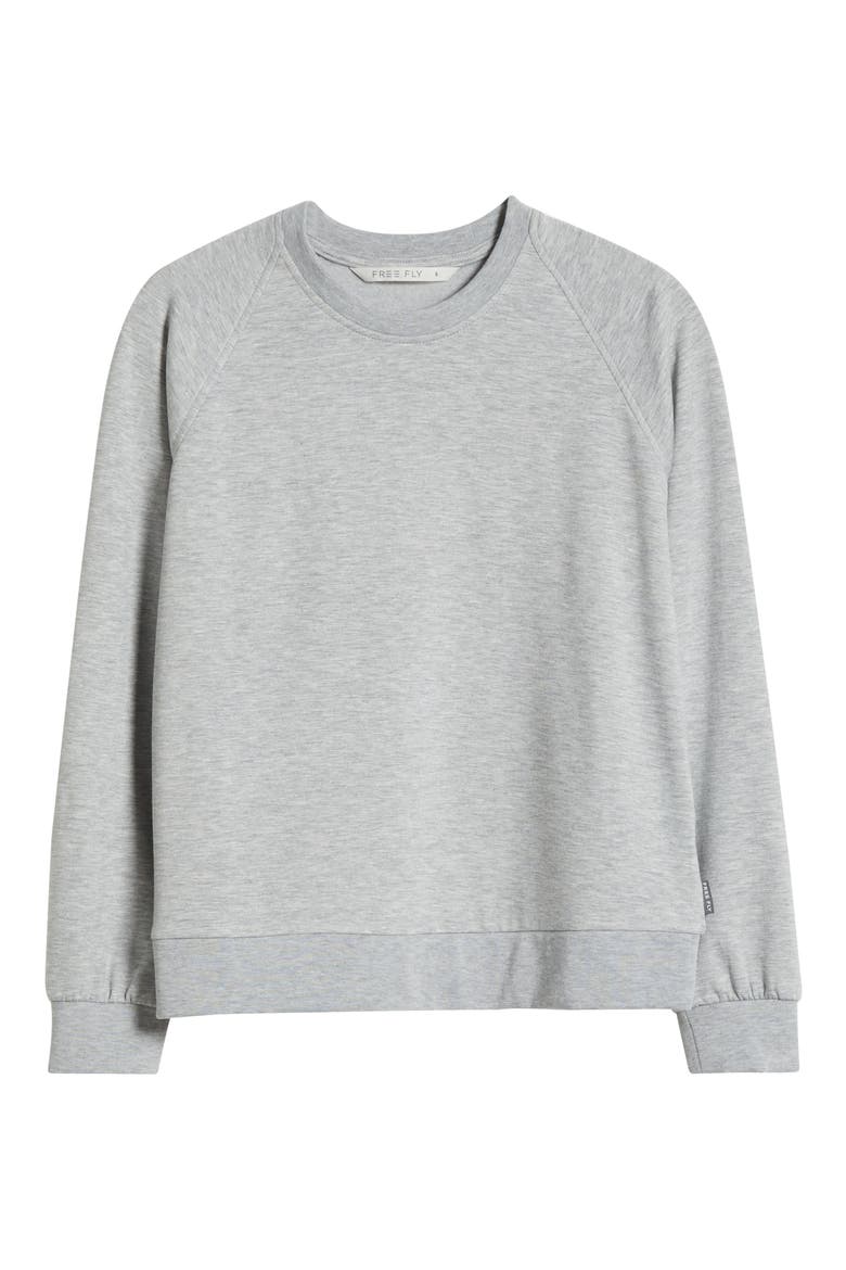Lightweight Fleece Sweatshirt, Alternate, color, LIGHT HEATHER GREY