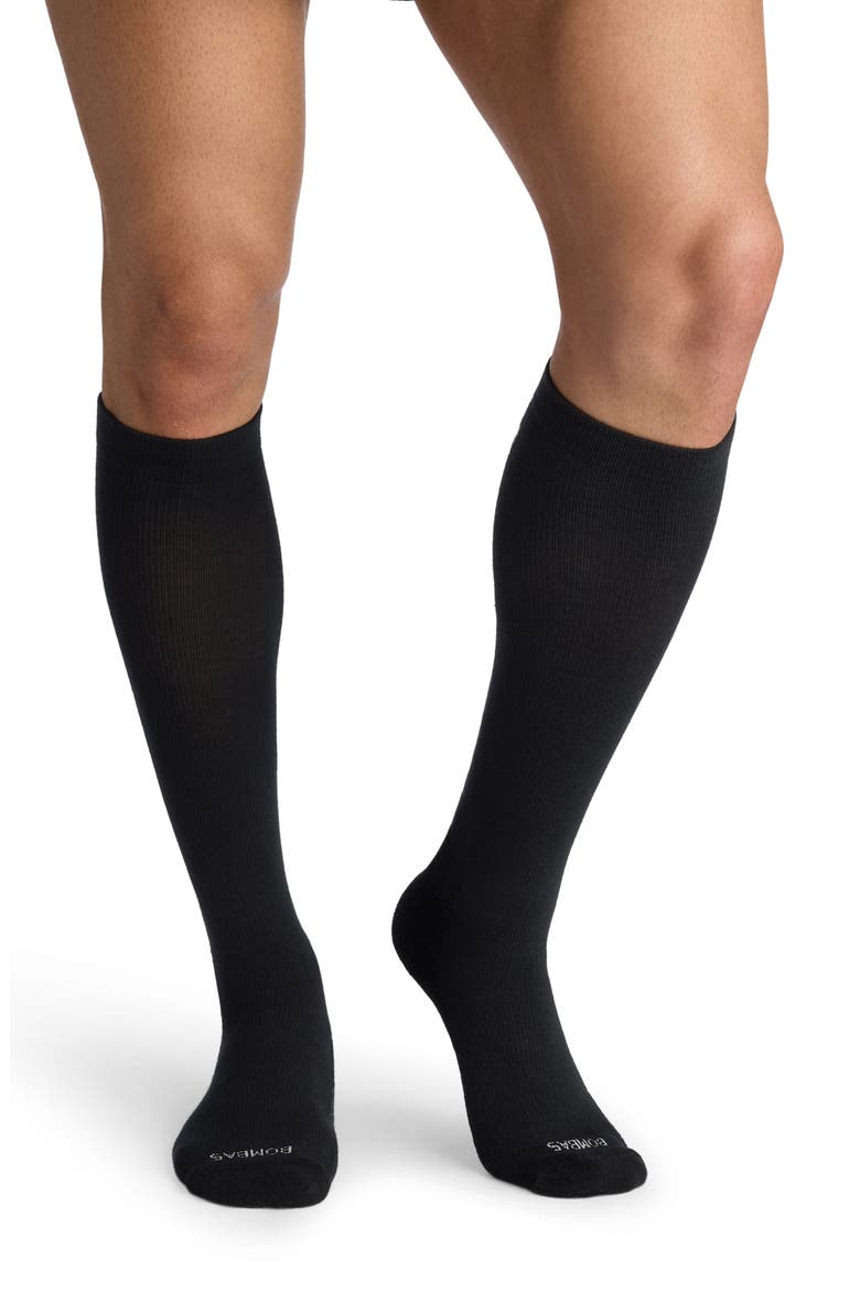 Merino Wool Blend Knee High Compression Socks, Alternate, color, BLACK