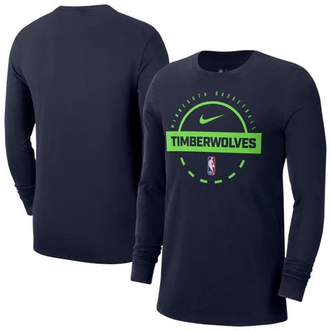 Men's Nike  Navy Minnesota Timberwolves Authentic Long Sleeve Practice T-Shirt