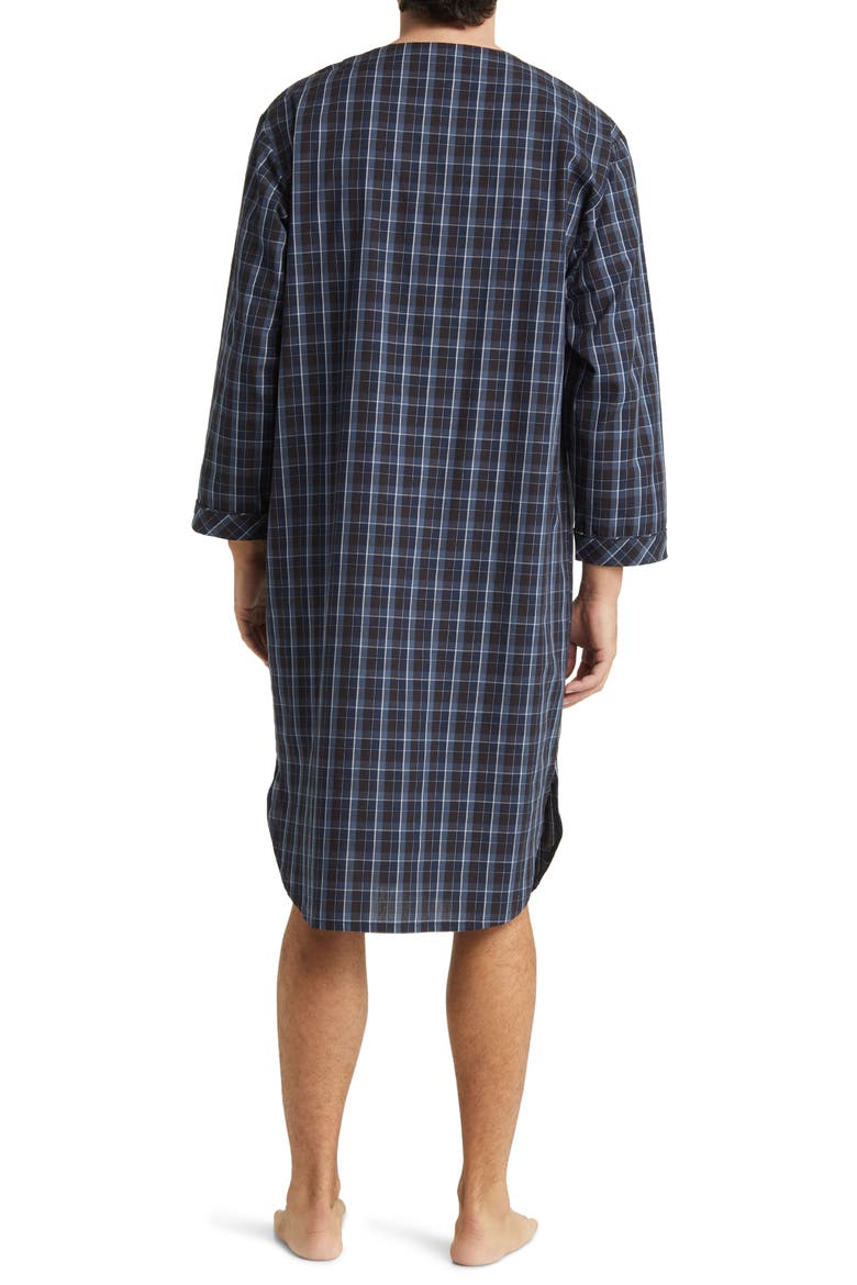 Coopers Check Woven Nightshirt, Alternate, color, NAVY/ BLUE