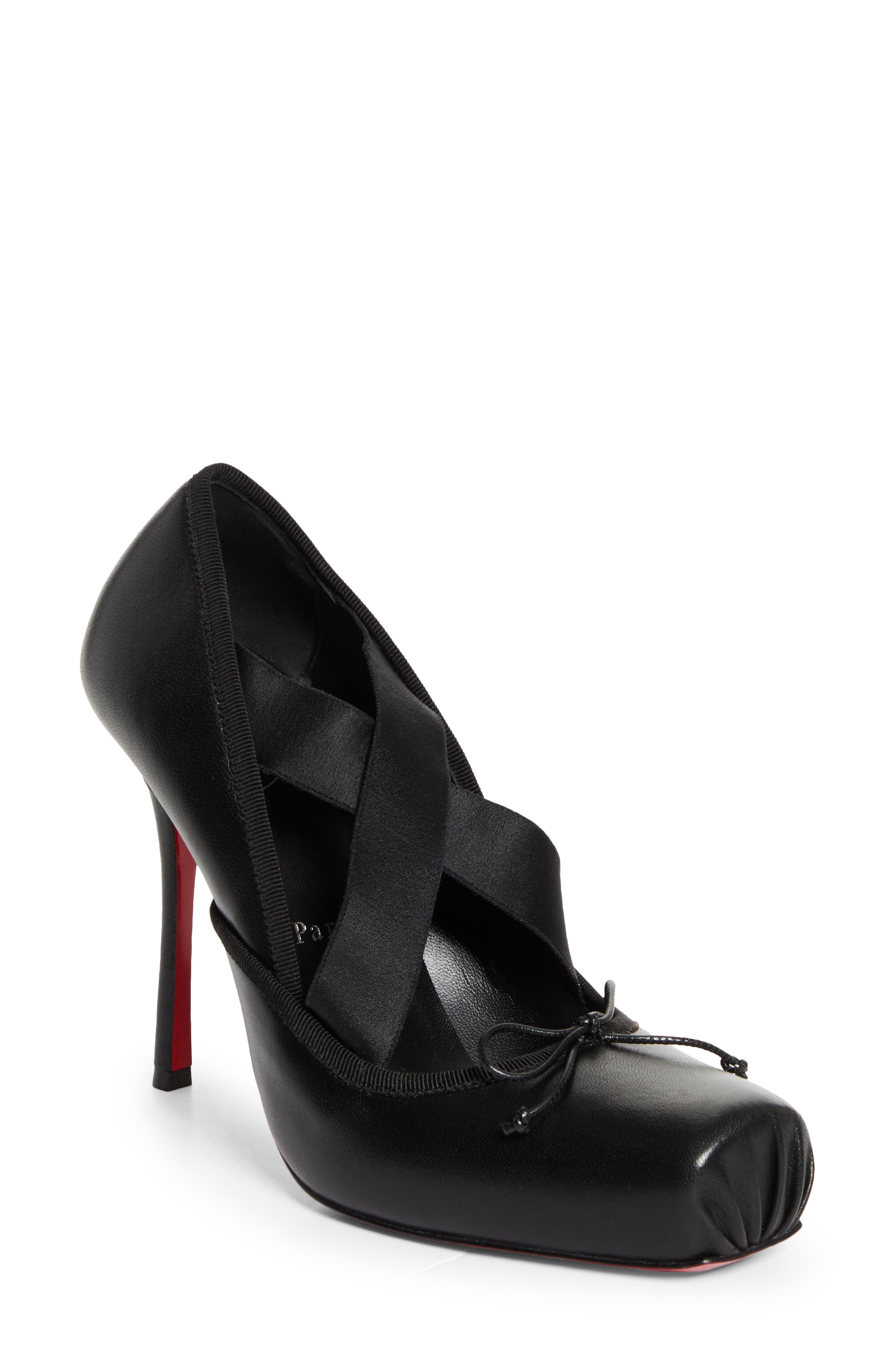 Christian Louboutin Cassiastic Pump, Main, color, Black/ Black