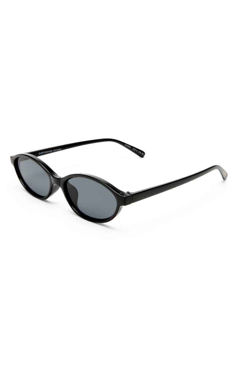 AIRE Earthshine 54mm Oval Sunglasses, Alternate, color, Black / Smoke Mono
