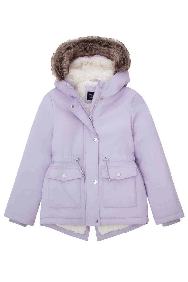 Kids' Cozy Fleece-Lined Parka, Alternate, color, Purple