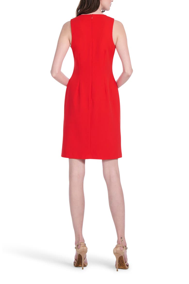 Crystal Floral Cocktail Shift Dress, Alternate, color, TOMATO