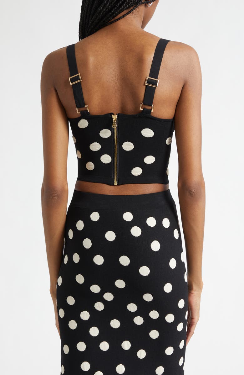 L'AGENCE Tula Polka Dot Crop Camisole, Alternate, color, Black/ Ecru Polka Dot