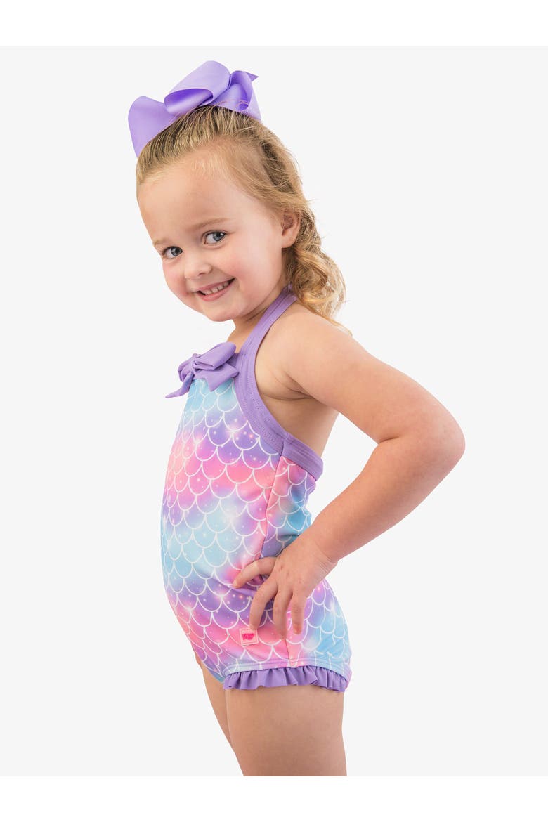 Halter UPF50+ One Piece Swimsuit, Alternate, color, Shimmer Mermaid Tale