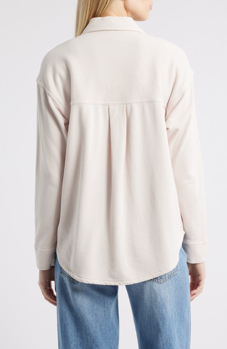 beachlunchlounge Tiera Cotton French Terry Button-Up Shirt, Alternate, color, Blanket Pink