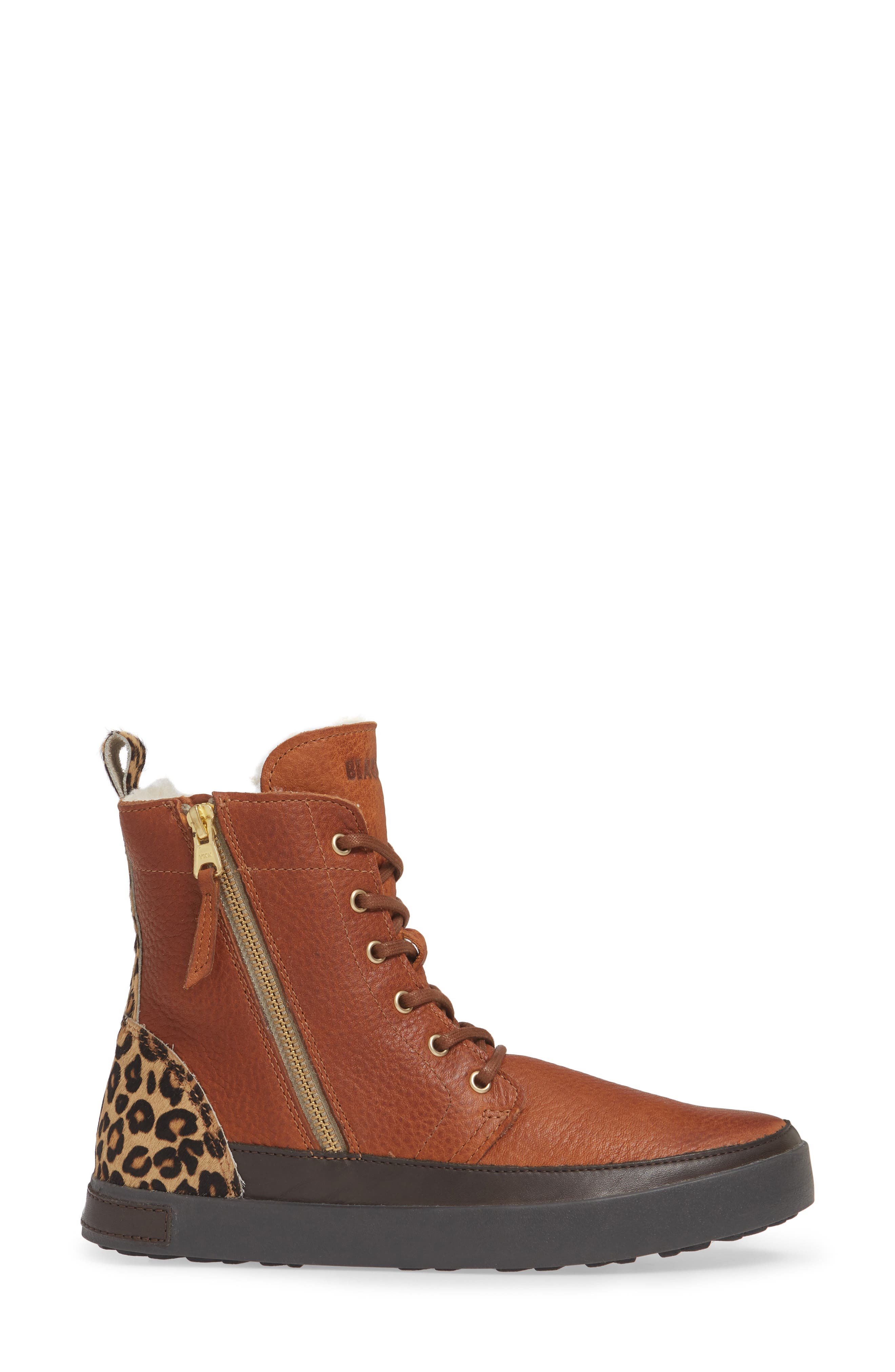 Blackstone 'CW96' Genuine Shearling Lined Sneaker Boot, Alternate, color, Leopard Print Leather