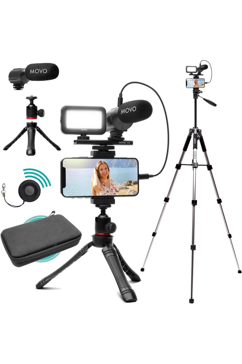 iVlogger Vlogging Kit for iPhone with Fullsize Tripod, Main, color, Black