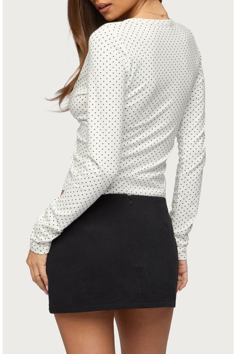 Kianah Polka Dot Crop Top, Alternate, color, WHITE