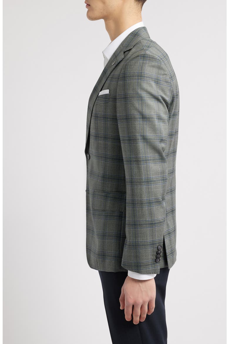 Hutson Plaid Virgin Wool Sport Coat, Alternate, color, DARK GREEN