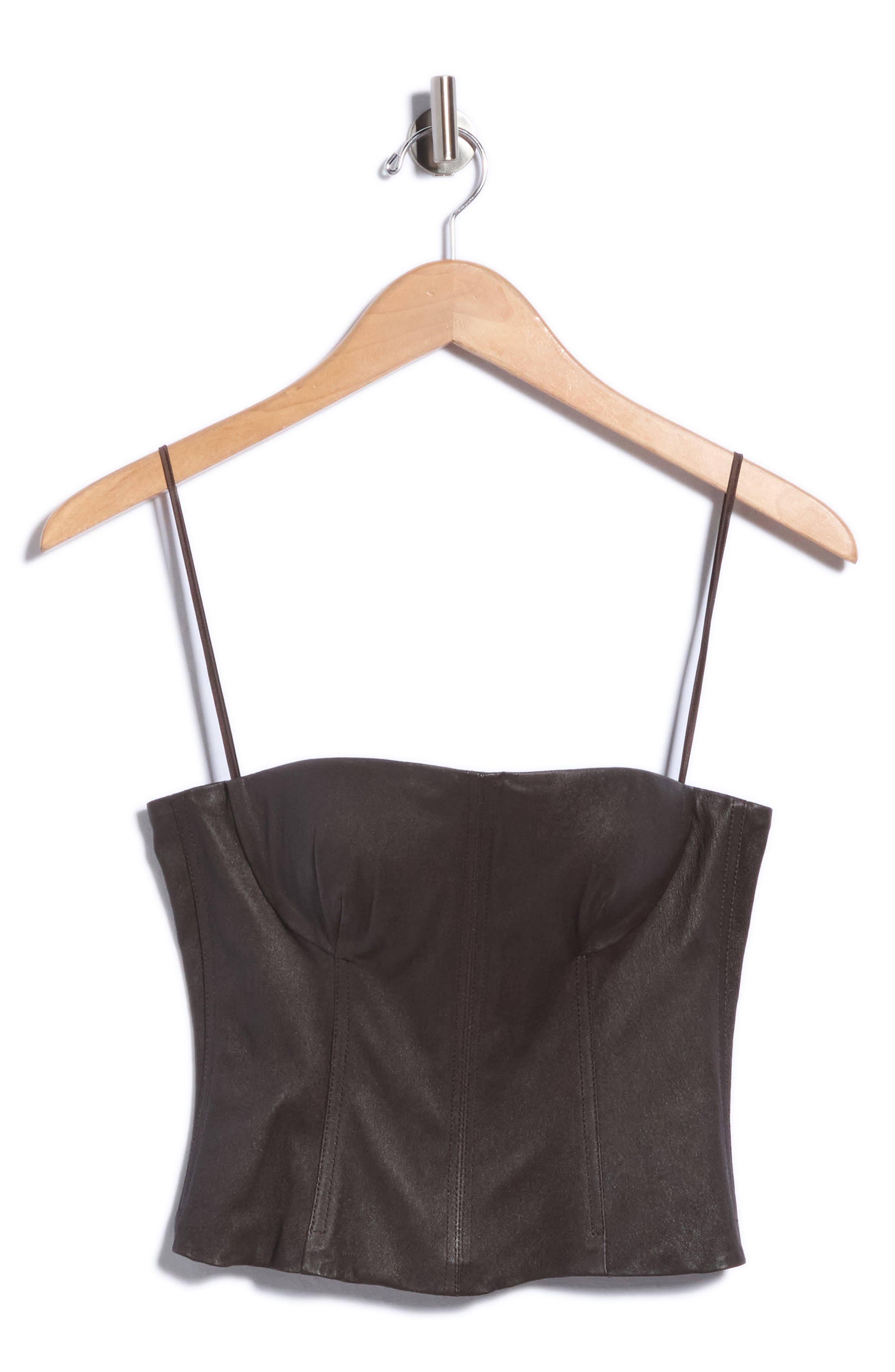 Jillian Leather Bustier Top