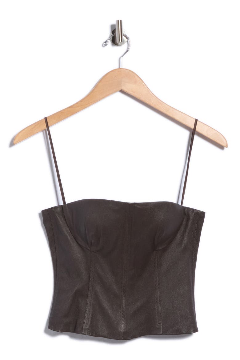 Jillian Leather Bustier Top, Main, color, DELICIOSO