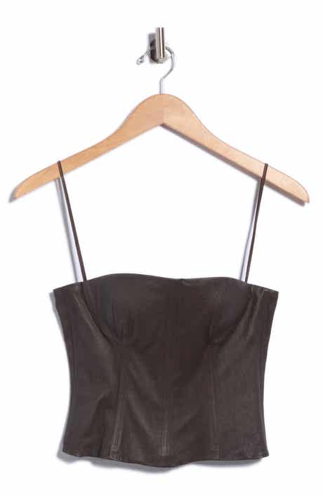 Jillian Leather Bustier Top