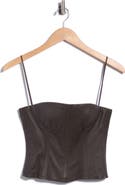 TWP Jillian Leather Bustier Top