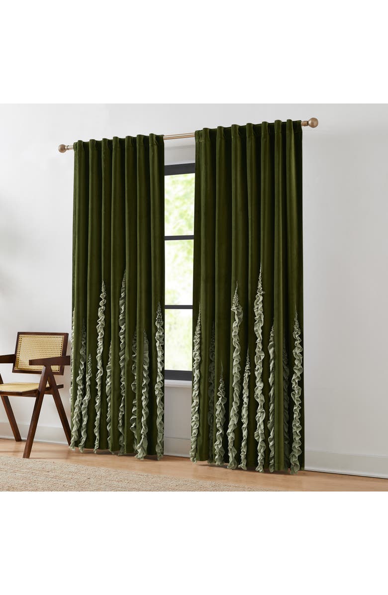 Chuks Collins x Lush Decor Verdant Path Cotton Blackout Window Panel, Alternate, color, Green