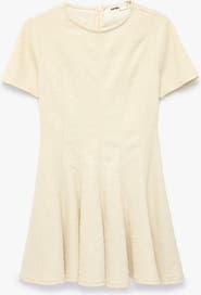 Koton Floral Textured Mini Flared Dress