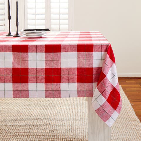 Linen Tablecloth - Very Merry Plaid