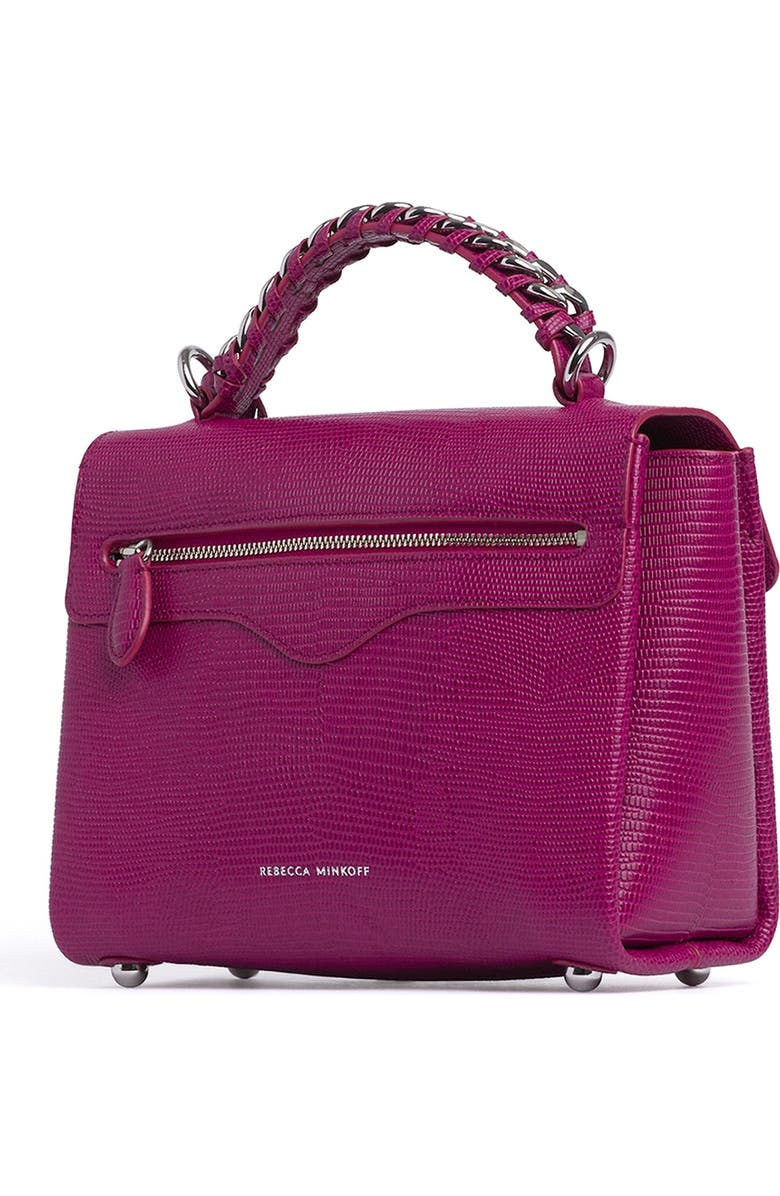 Rebecca Minkoff Chain Lizard Embossed Leather Satchel, Alternate, color,