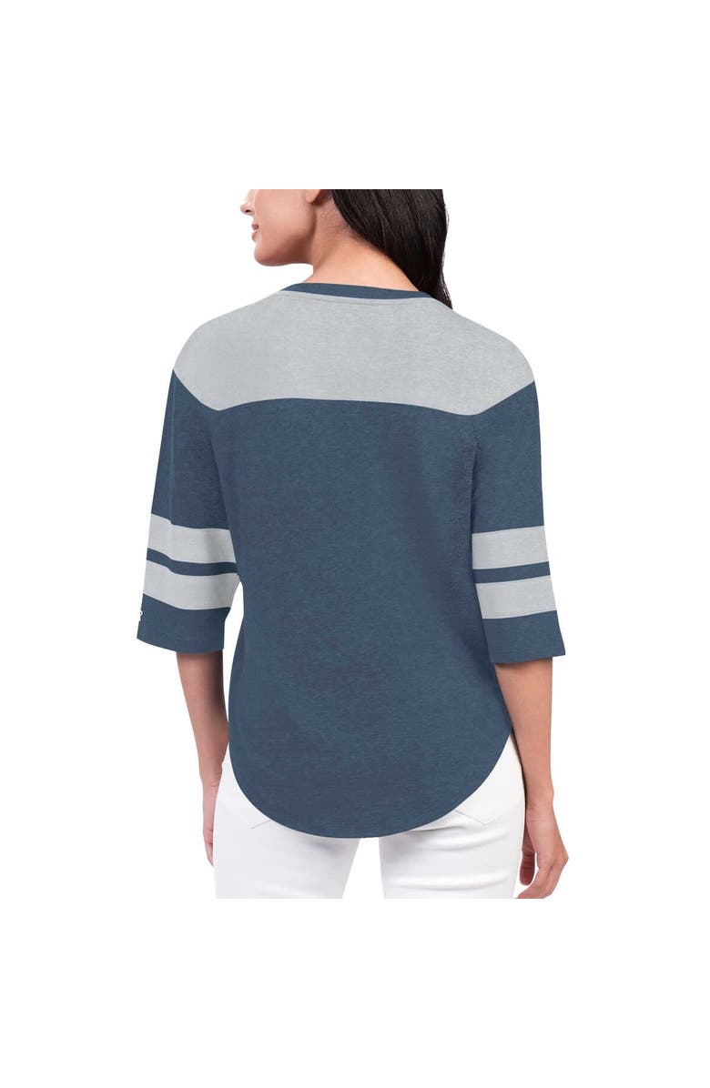 STARTER Women's Starter Navy Dallas Cowboys Fullback Tri-Blend 3/4-Sleeve T-Shirt, Alternate, color, Navy