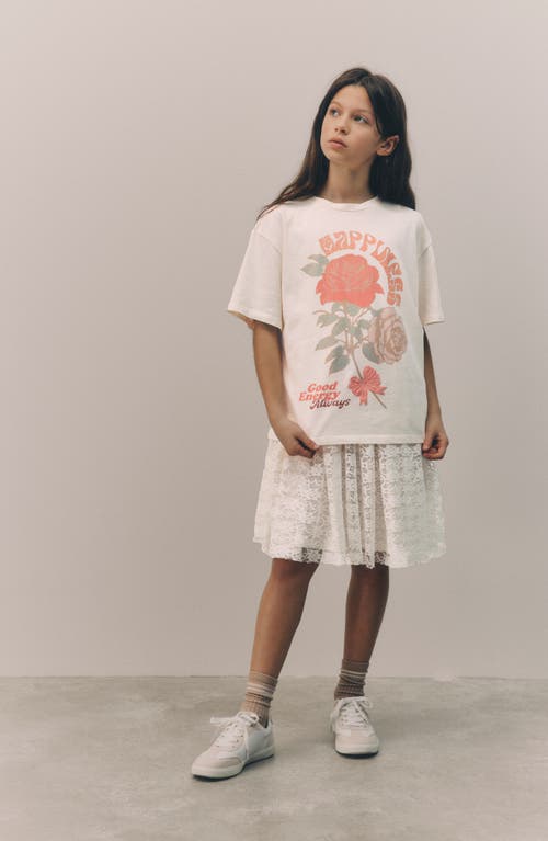 Next Kids' Cotton Graphic T-shirt & Lace Twofer Dress Set