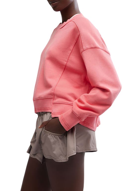 Shop Free People Fp Movement By  Fp Movement Intercept Cotton Blend Sweatshirt In Hibiscus