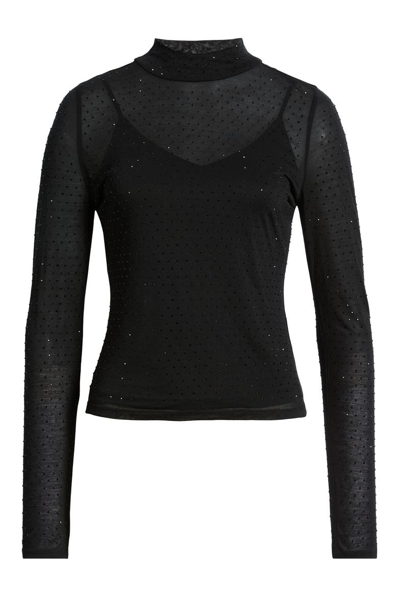 Ursula Mock Neck Top, Main, color, BLACK
