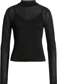 PAIGE Ursula Mock Neck Top