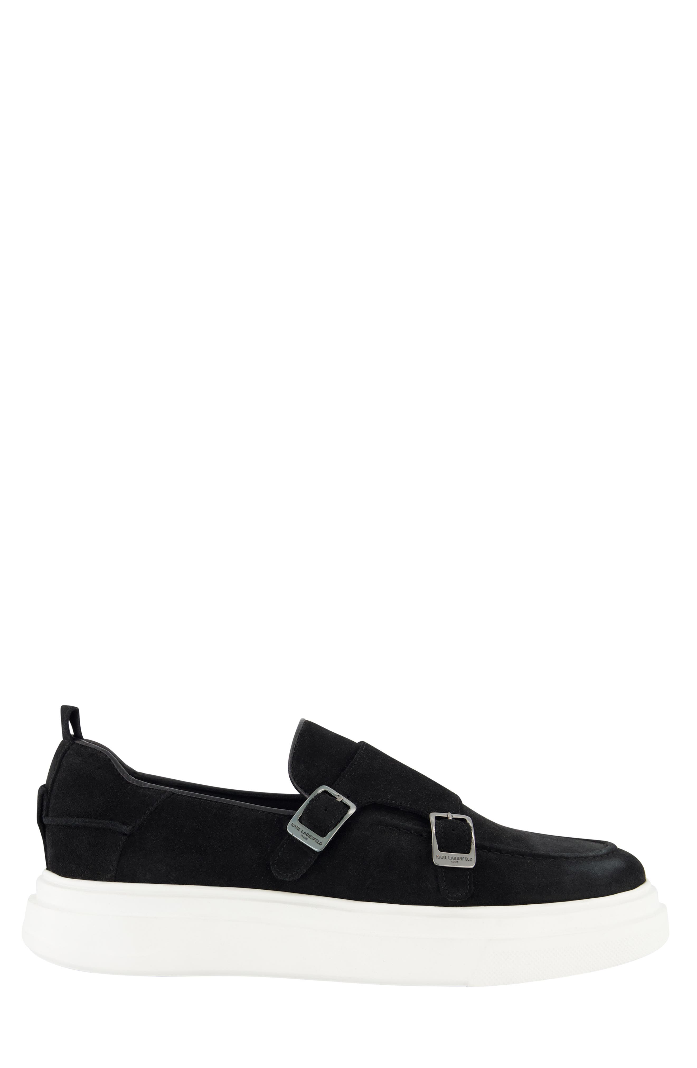 KARL LAGERFELD PARIS Double Monk Sneaker, Alternate, color, Black