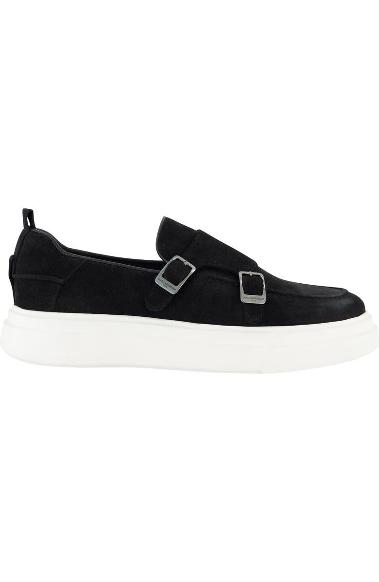 KARL LAGERFELD PARIS Double Monk Sneaker, Alternate, color, Black