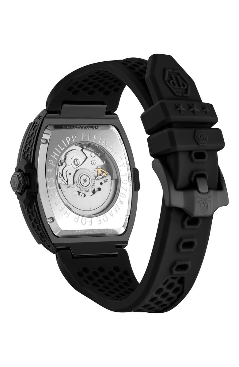 PHILIPP PLEIN The $keleton Frosted Silicone Strap Watch, 44mm, Alternate, color,