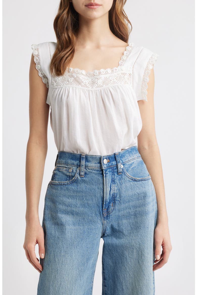 Aphra Lace Trim Top, Main, color, SALT