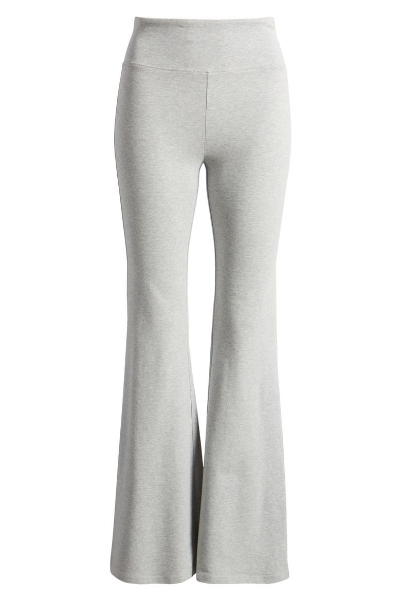 High Waist Stretch Cotton Flare Leggings, Alternate, color, GREY HEATHER